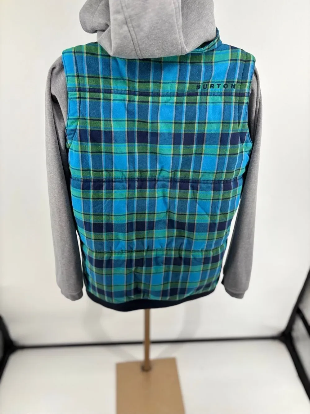 Burton Double Down Fleece Boys Plaid Jacket XL Hoodie
